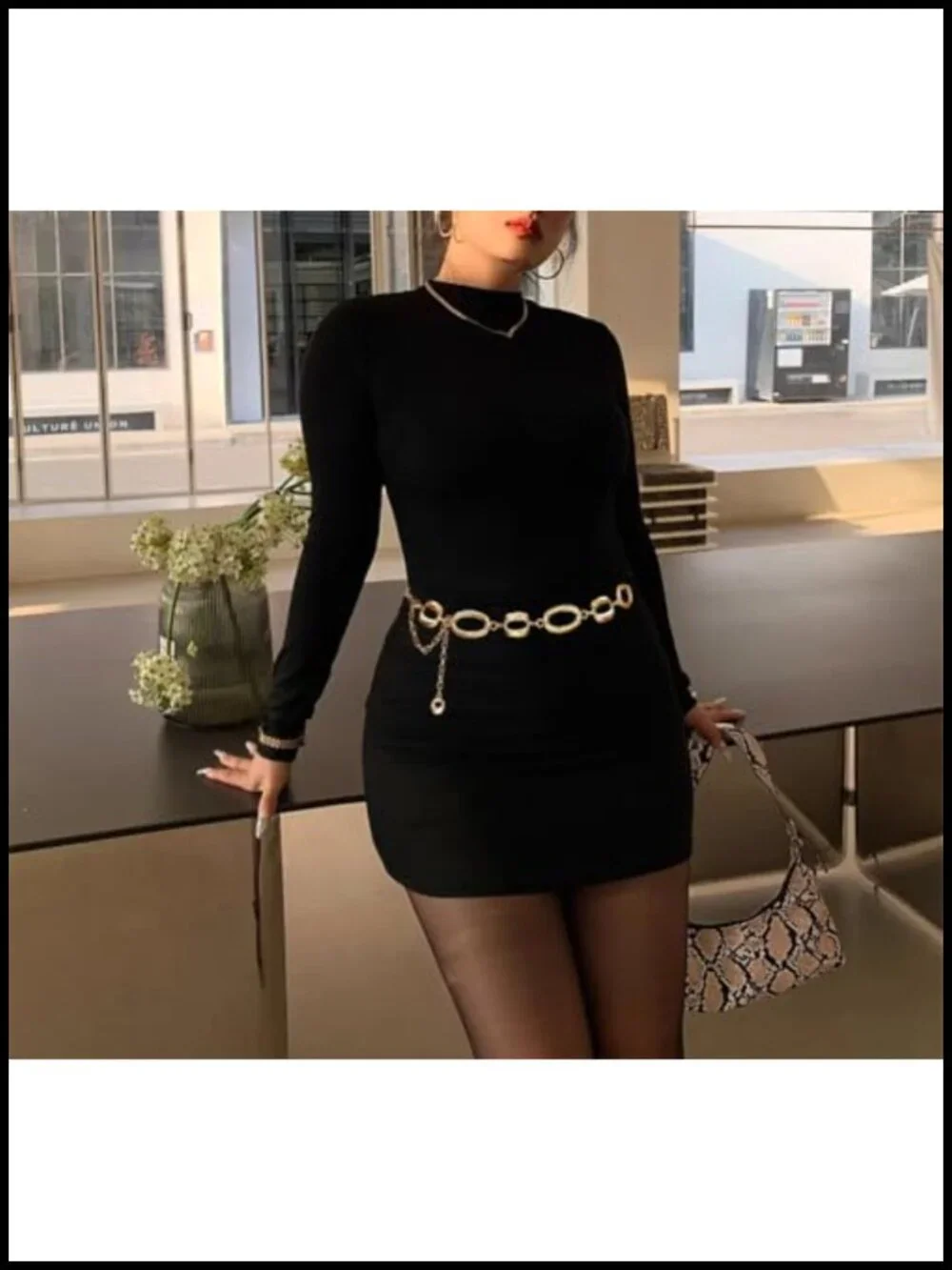 Chunky Chain Waist Belt Silver Body Chain Metal Belt for Dress